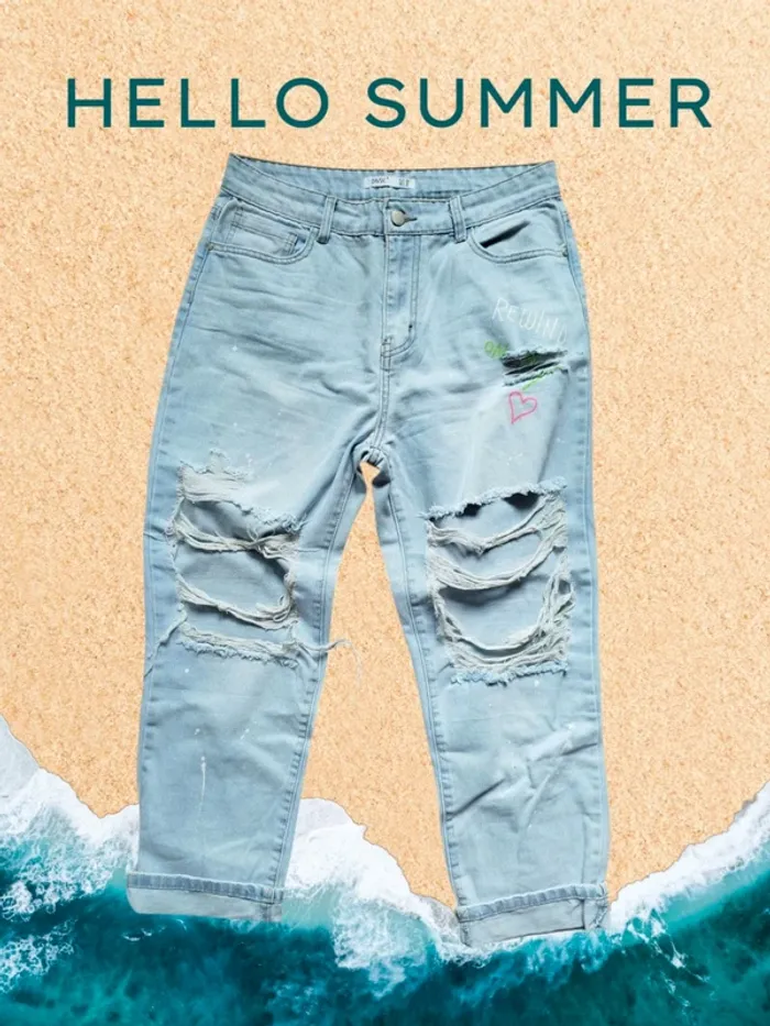 Jean troué femme 42