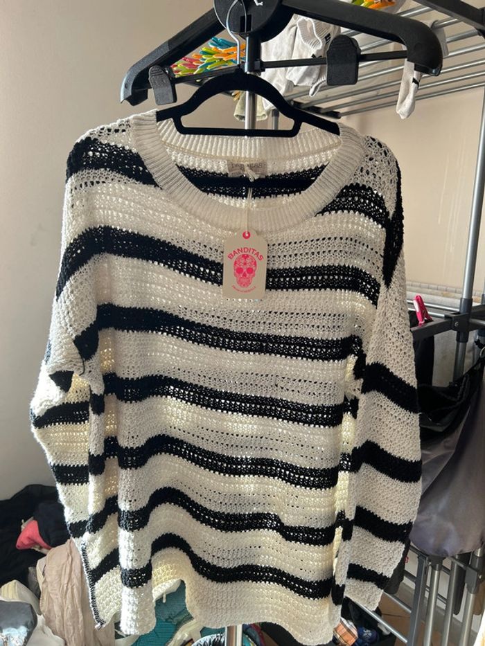 Pull léger Grungemama noir et blanc