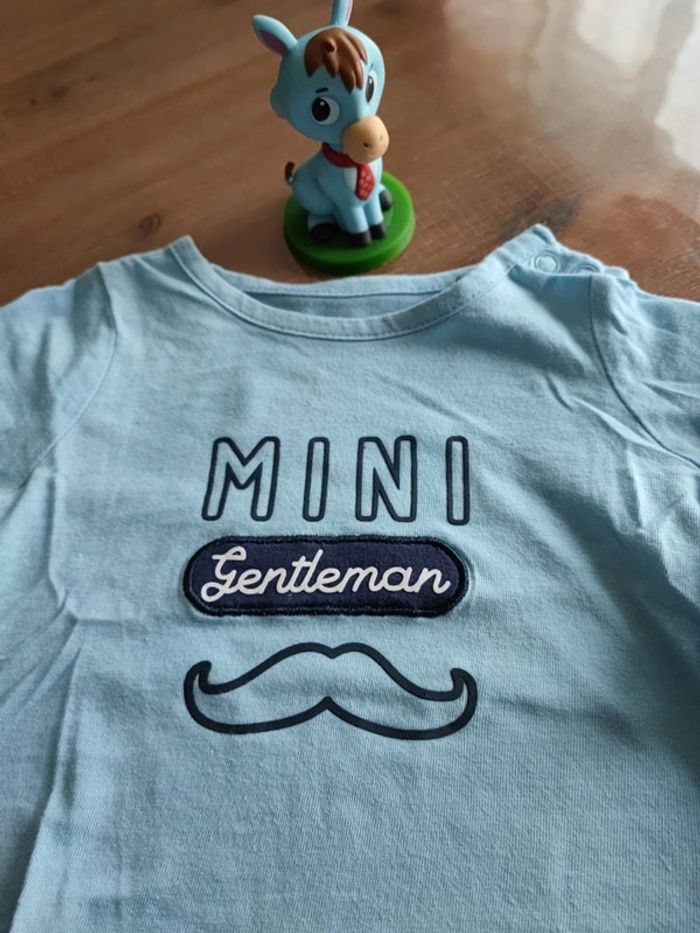 Tee shirt bleu manches longues - photo numéro 2