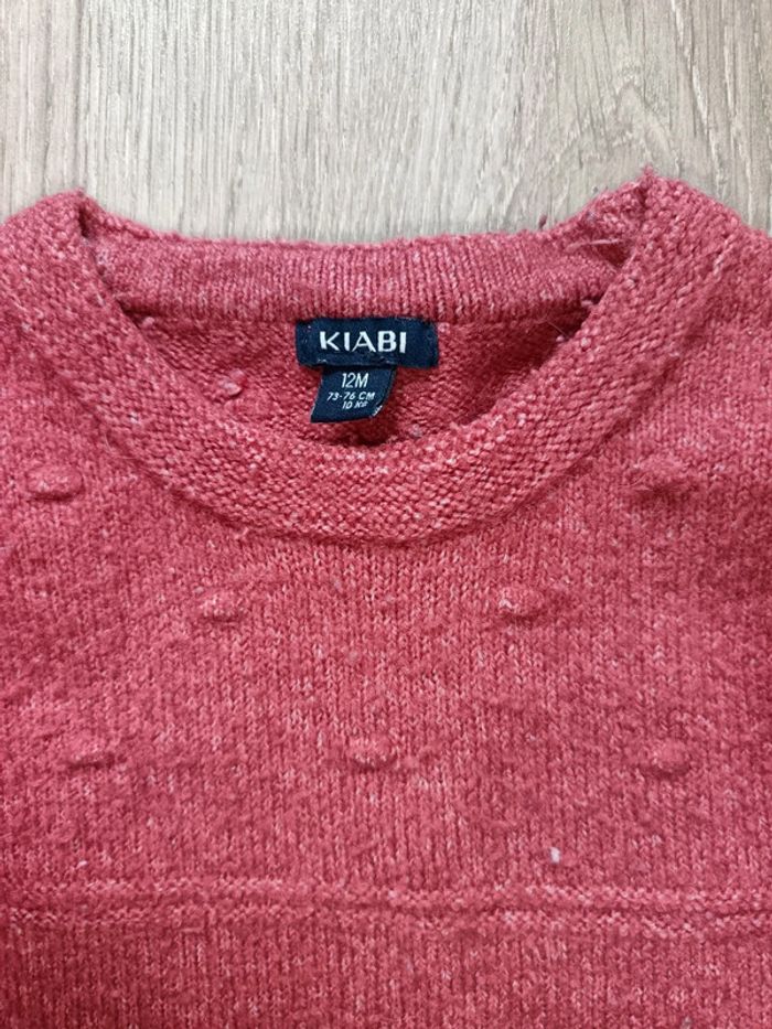 Robe chaude manches longues rose foncé Kiabi 12 mois fille - photo numéro 2