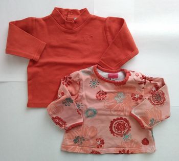 #lot De 2 T-Shirts Manches Longues Marèse Et Orchestra Taille 12 Mois