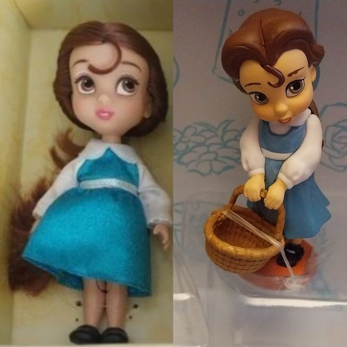 Poupée Belle mini Animator Disney + Figurine Belle Animator
