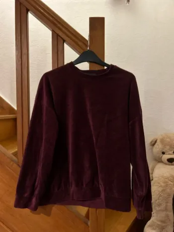 Sweat effet velours prune