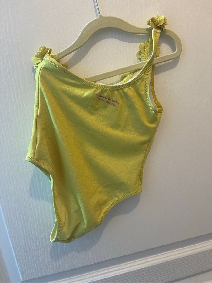 Maillot de bain 1 pièce 1 manche jaune 7 ans Original Marines - photo numéro 2