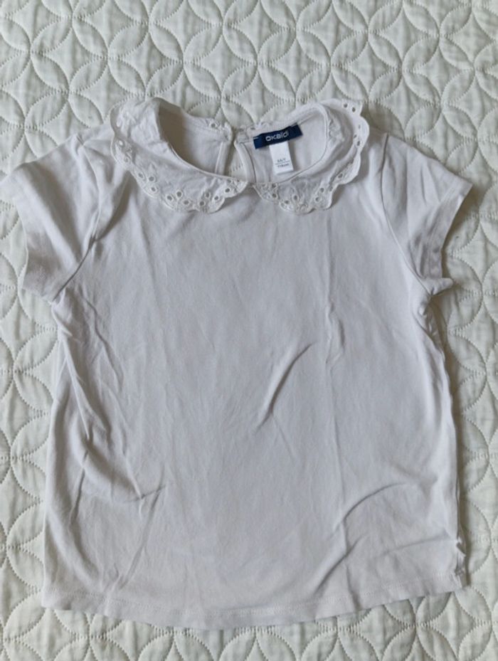 T shirt Okaïdi col brodé
