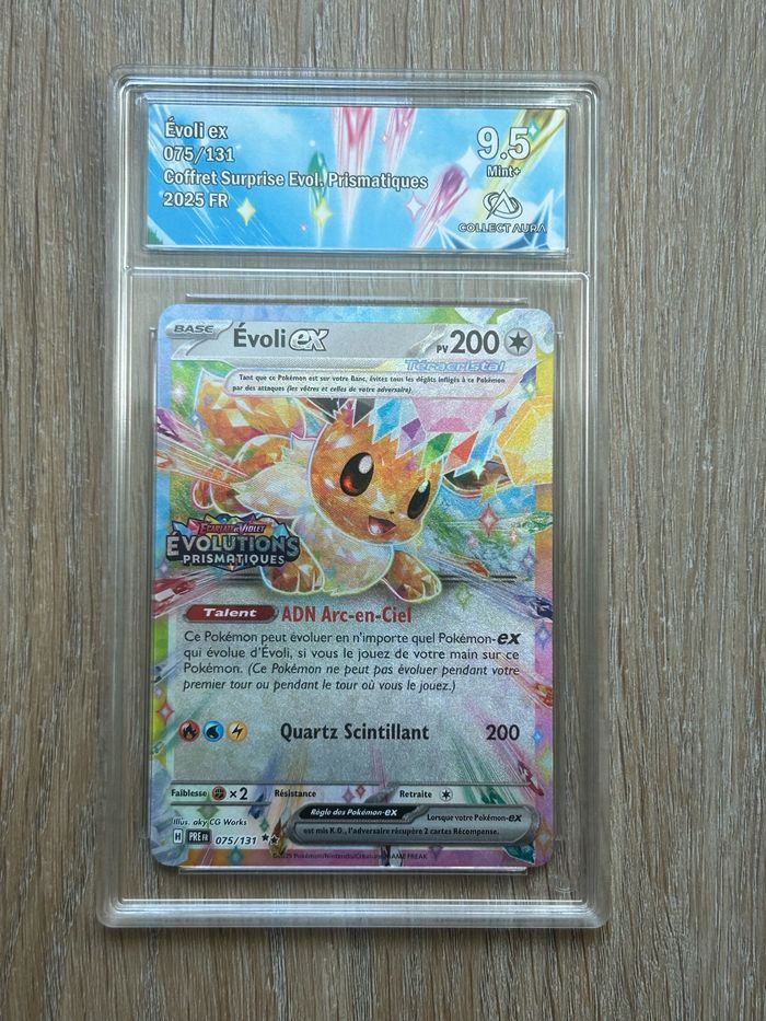 Pokémon carte gradée Evoli Stamp Evolution Prismatique CollectAura 9.5