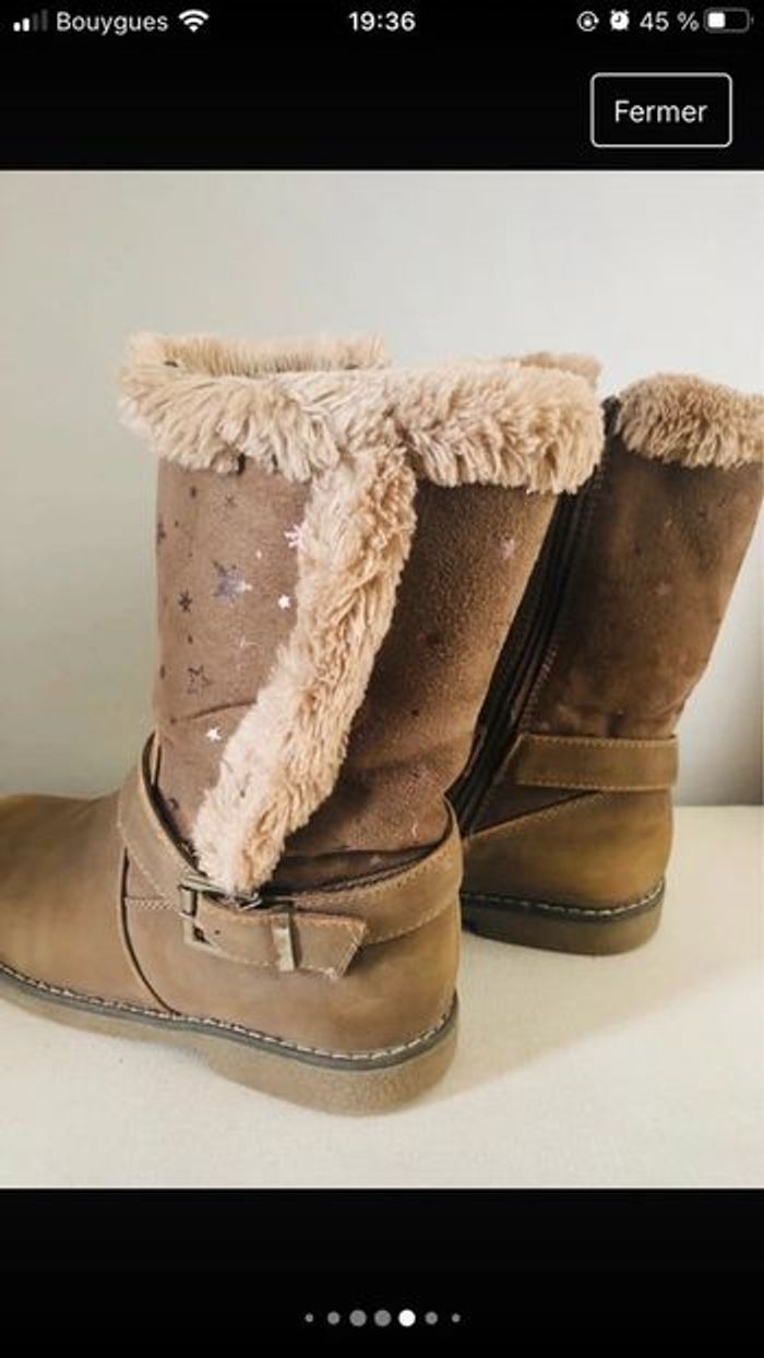 Paire de bottes enfant fille taille 34 fourrure bottines - photo numéro 10
