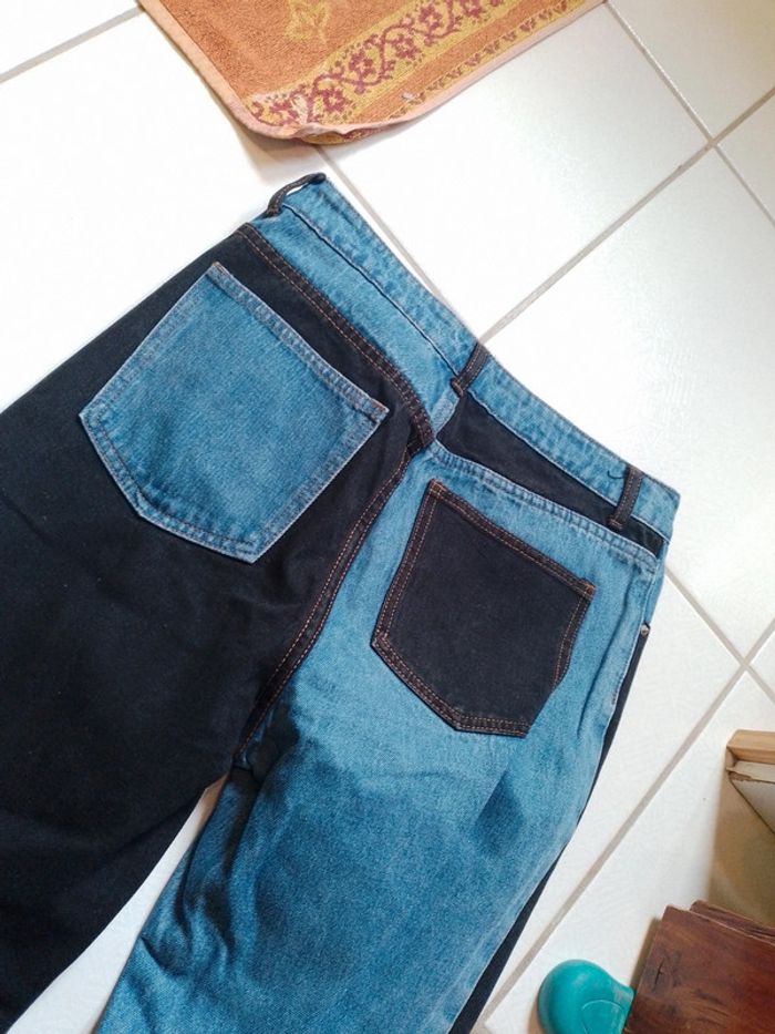 Jeans femme droit noir et bleu Shein - photo numéro 10