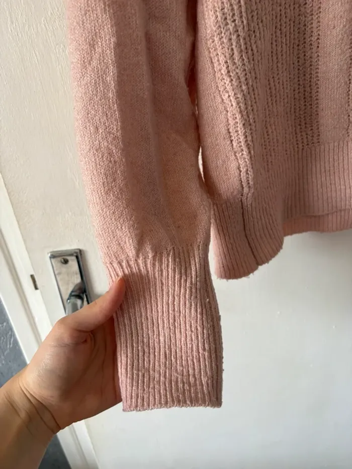 Gros pull rose poudré - photo numéro 3
