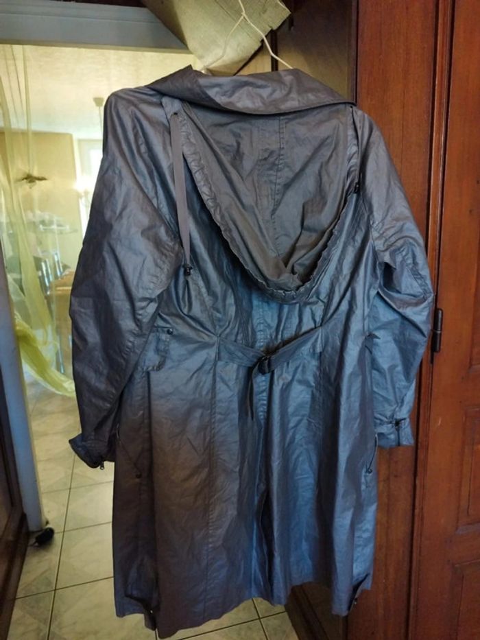 Manteau trench coat gris en lin vintage 42/44 - photo numéro 9