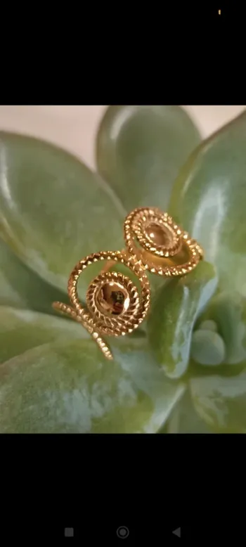 Bague dorée ronds acier inoxydable