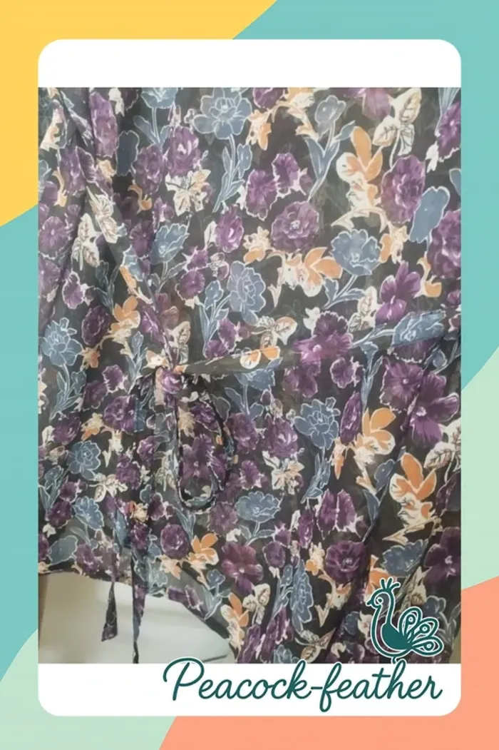 Blouse voilage violet yessica 46 - photo numéro 7