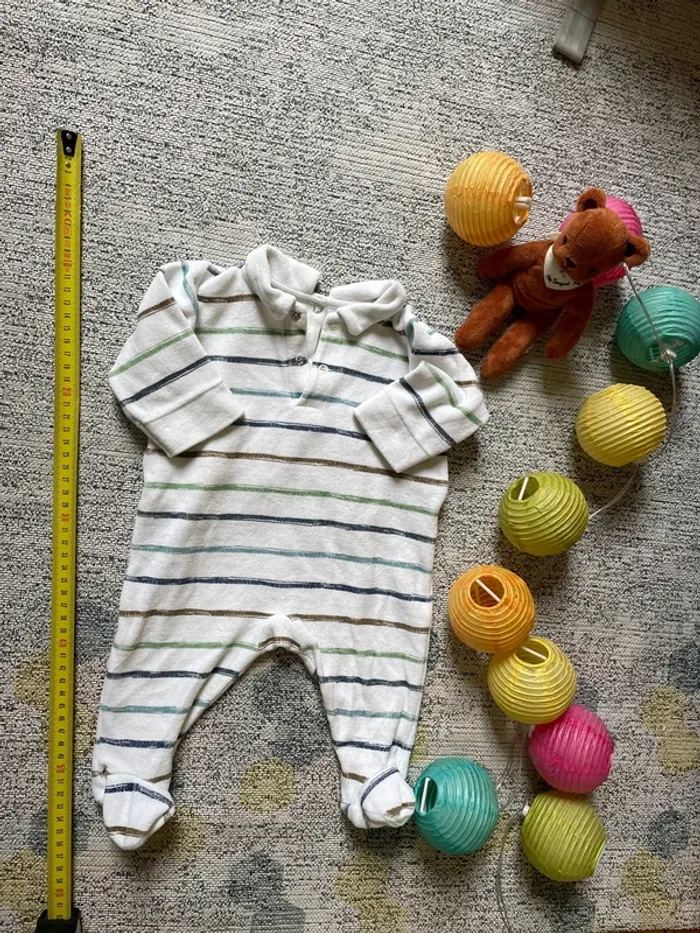 Pyjama velours rayé