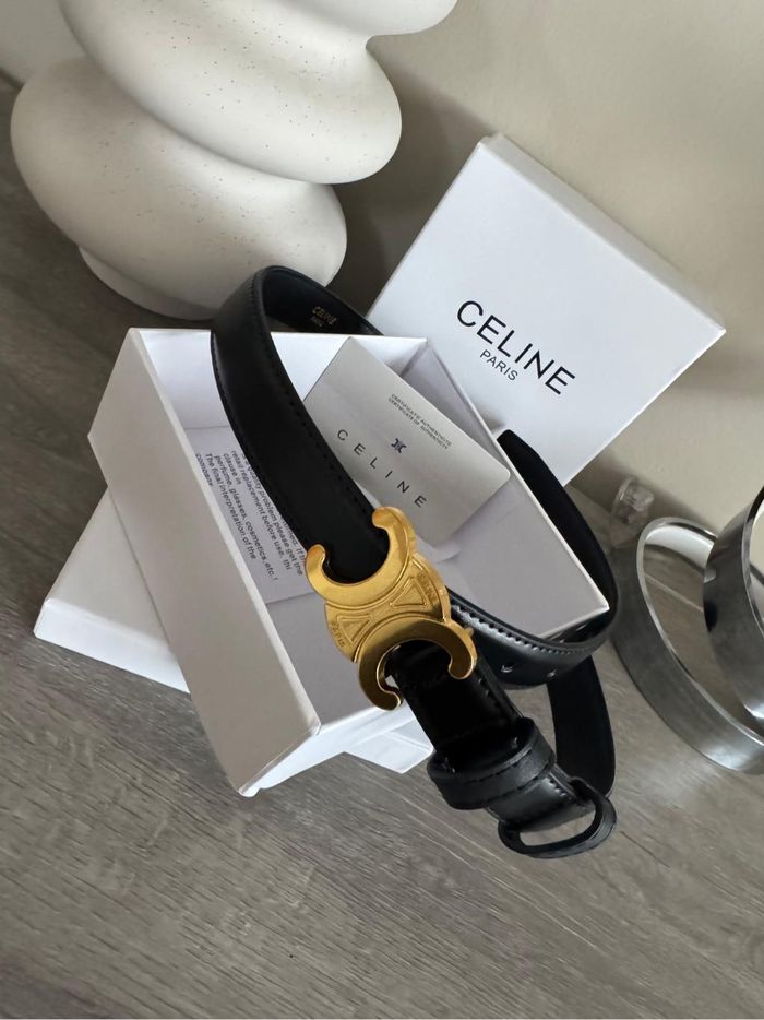 Ceinture bande noire en cuir véritable 95 cm