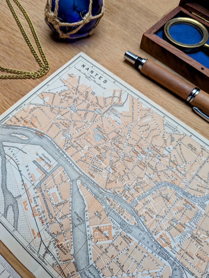 Imprimée en 1902, plan de Nantes, Loire-Atlantique. Original Vintage Authentique. - photo numéro 7