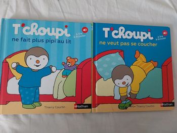 Lot de 2 livres t'choupi : t'choupi ne fait plus pipi au lit et ne veux pas se coucher