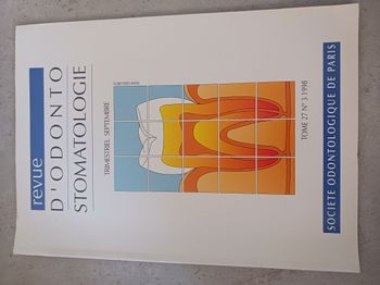 Revue d' odonto stomatologie tome 27 n° 3 septembre 1998