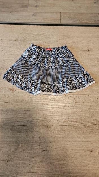 Jupe courte évasée bleu foncé et blanc, Esprit, 6 ans, nickel