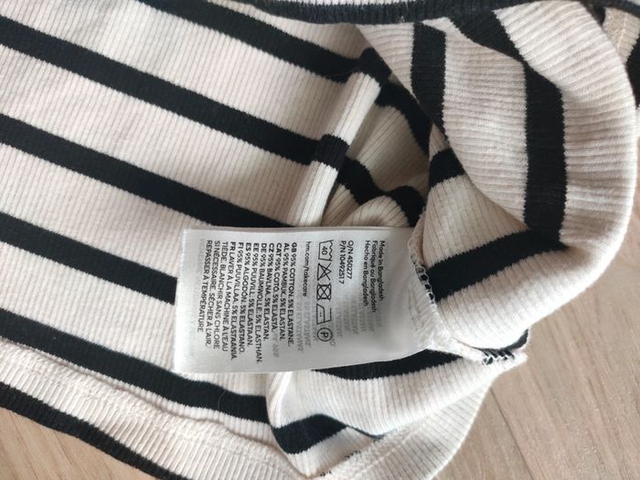 Top débardeur crème noir rayé hm taille XL neuf - photo numéro 5