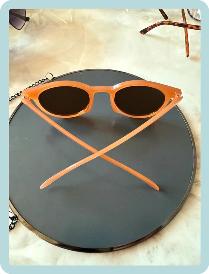 Lunette de soleil ronde abricot - photo numéro 4