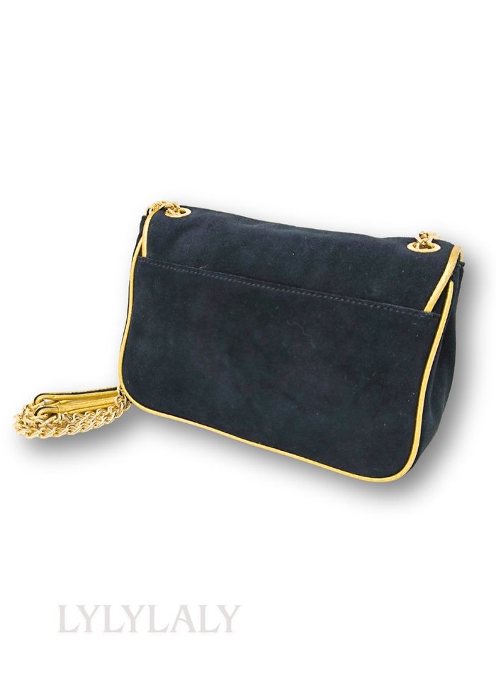 Sac Michael Kors noir et doré en suédine – Chaîne dorée – Élégant et chic - photo numéro 6