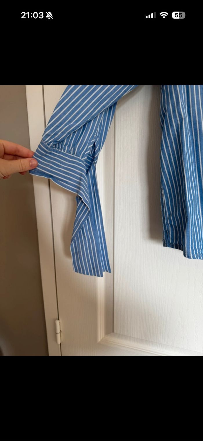 Chemise bleue rayures blanches - photo numéro 3