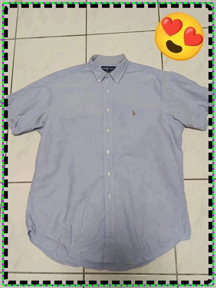 🟦 Chemise Ralph Lauren Yarmouth Bleu clair – Taille 16½ / 35 (Manches courtes) - photo numéro 3