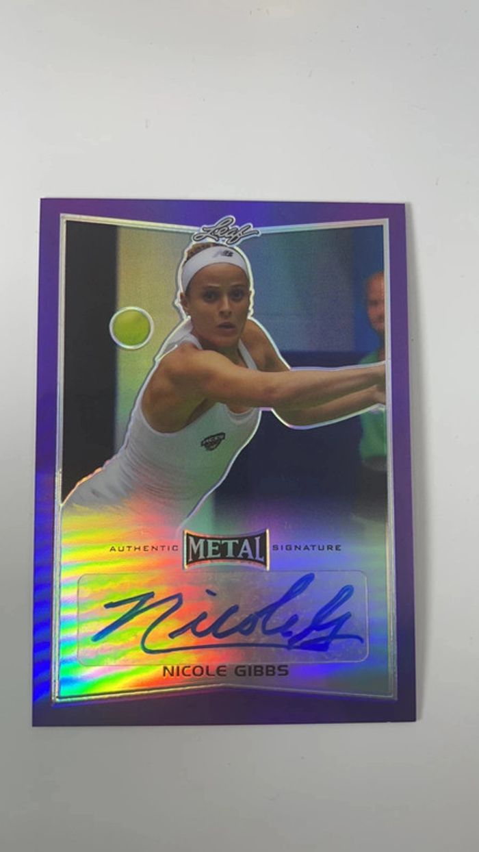 Nicole Gibbs BA-NGI signed autograph auto 2016 Leaf Metal Tennis Card violet 02/25 - photo numéro 2