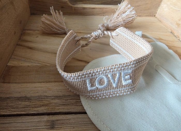 Bracelet Tissu ' Love - photo numéro 4