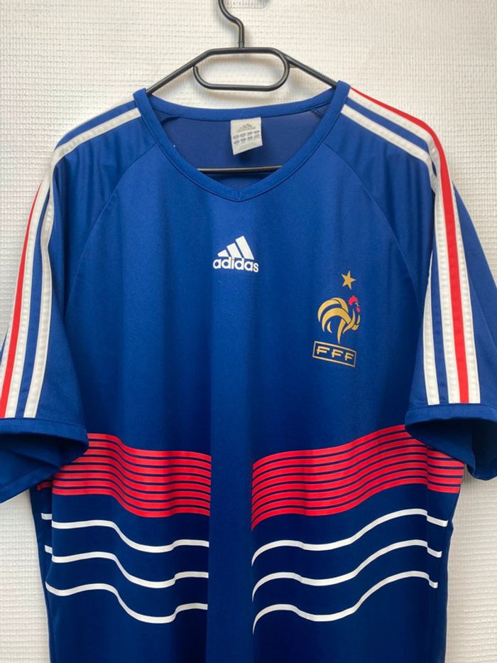 Maillot Vintage France Adidas Bleu Domicile 2006‑2008 – Taille 2XL – Officiel FFF - photo numéro 4