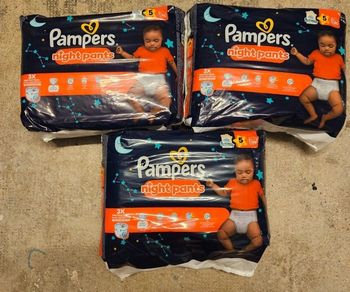 3 paquets de couches pampers pants night taille 5