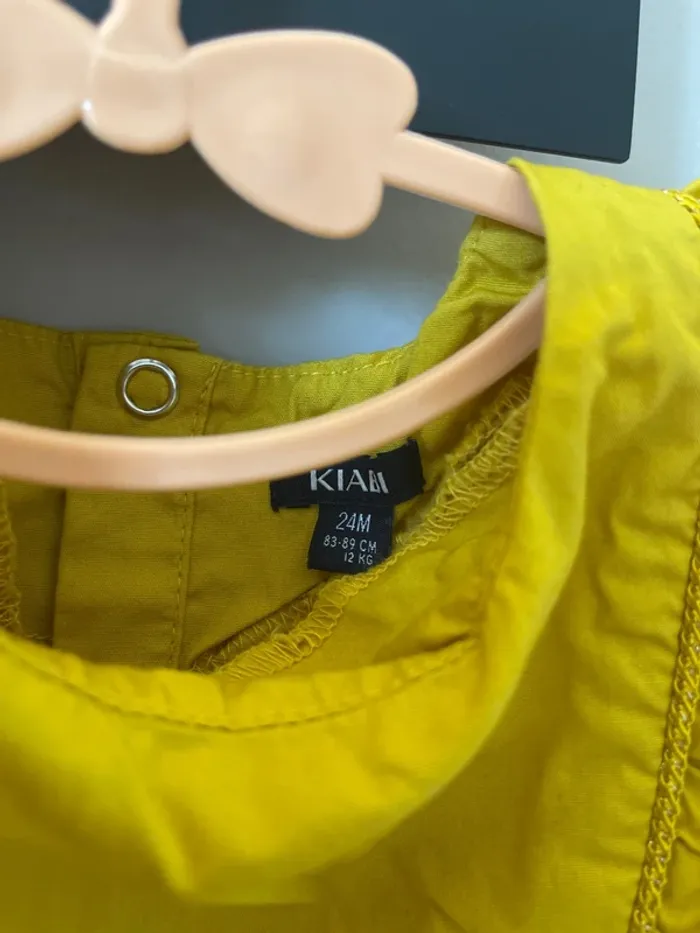 Robe neuve fille jaune Kiabi taille 2 ans - photo numéro 3