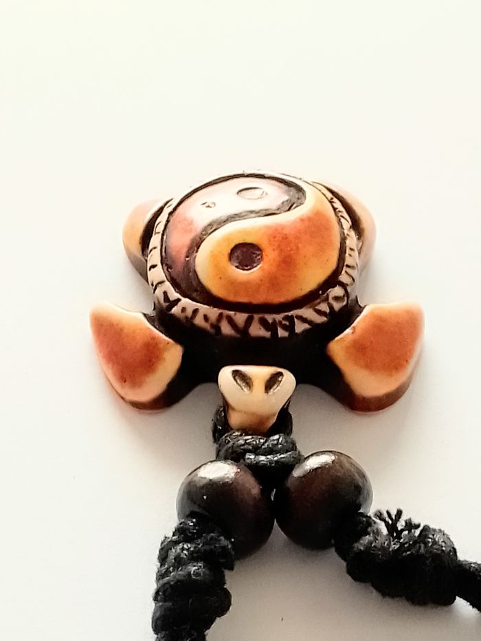 Collier corde réglable, pendentif tortue - photo numéro 3