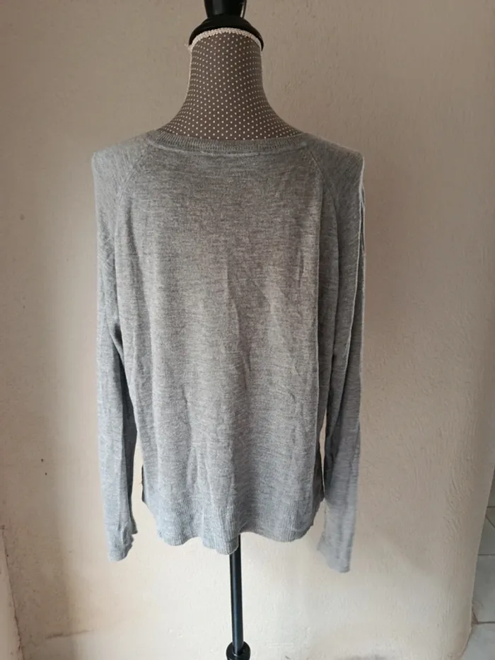 T-shirt manches longues gris Taille M Zara - photo numéro 2