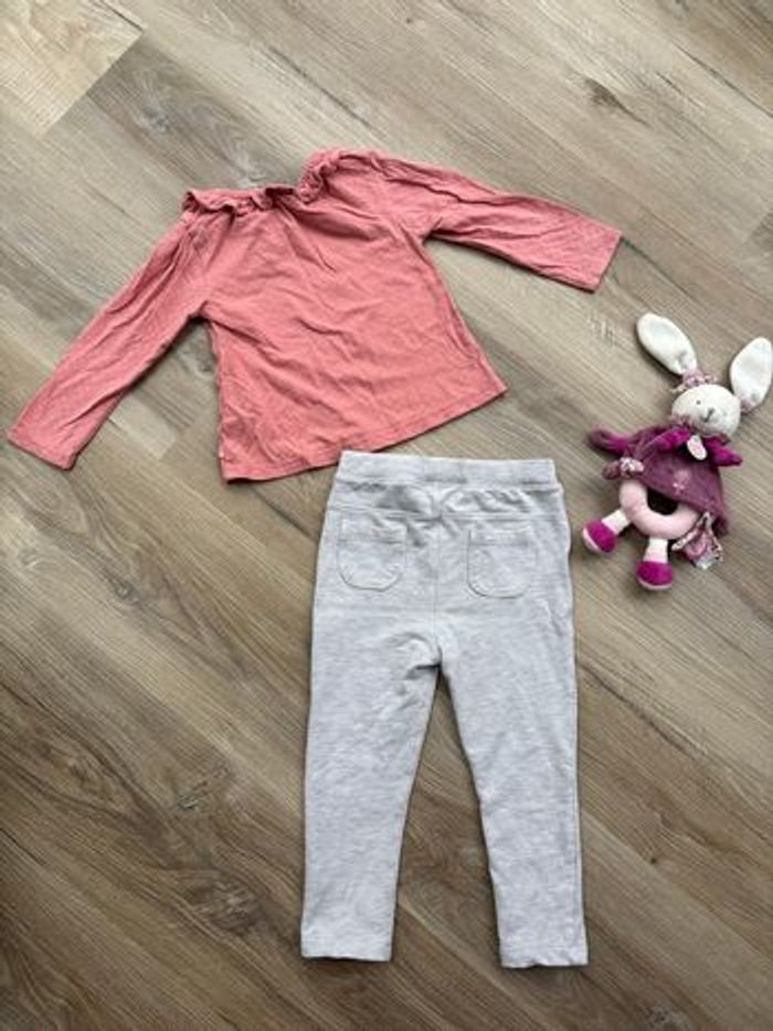 Ensemble t-shirt ML + legging taille 24 mois - photo numéro 2