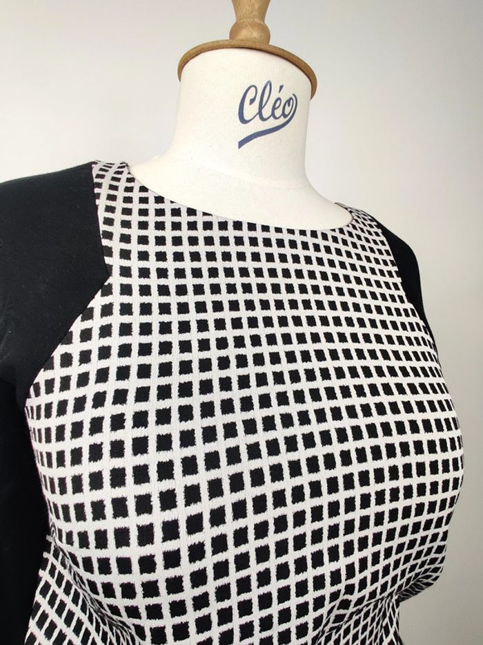 T-shirt à carreaux noir et blanc - Cop Copine - 40 - photo numéro 2