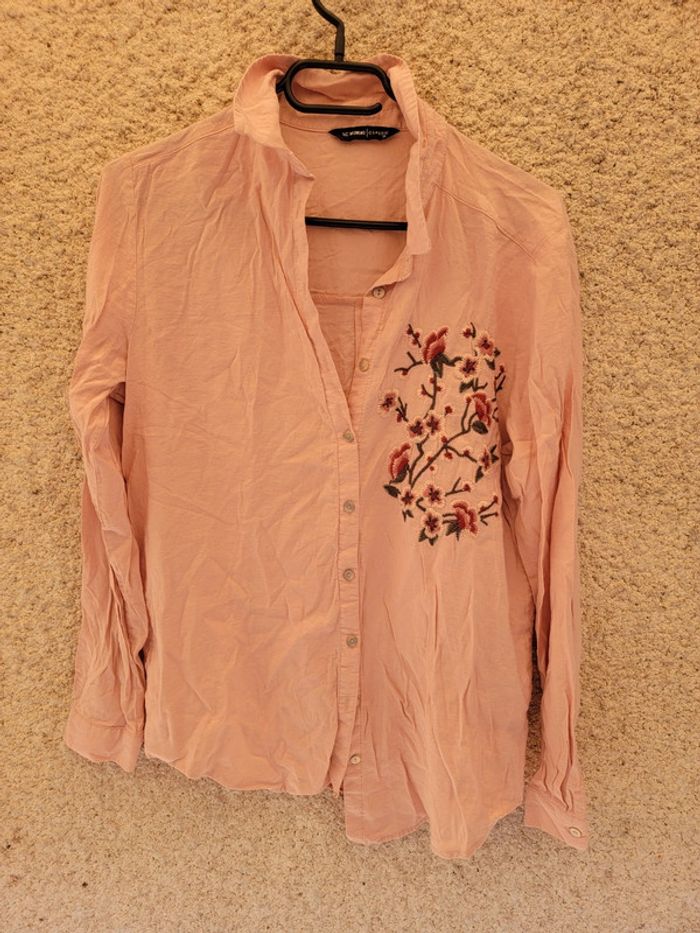 Chemisier à motif broder fleurs vintage élégant chic grunge