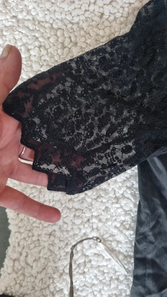 Haut soie & dentelle The Kooples t36 S noir superbe - photo numéro 3
