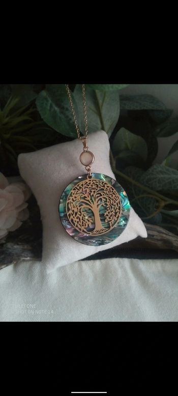 Collier ormeaux arbre de vie connecteur en nacre