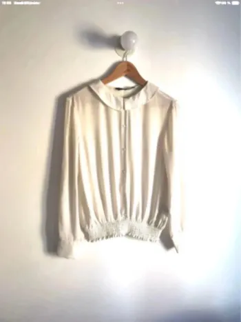 Blouse Zara manches longues et à Col Claudine taille S