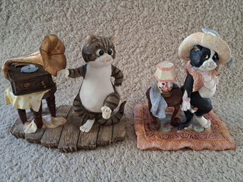 🗿 Lot de 2 décorations statuettes chats