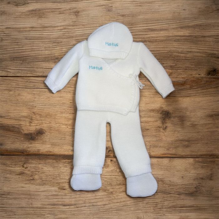 Ensemble naissance en maille personnalisé brodé - photo numéro 4