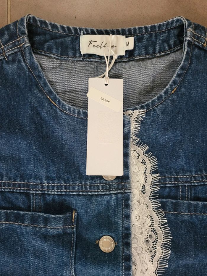 Veste sans manches en jeans + Jupe en jeans Maona Taille M - photo numéro 3