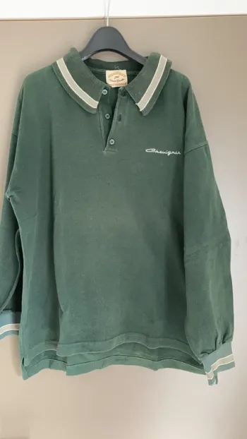 polo homme manches longues vert foncé taille L Chevignon