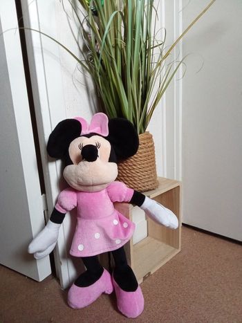 Grande peluche minnie doudou, peluche environ 45 cm, Disney, rose, noire,