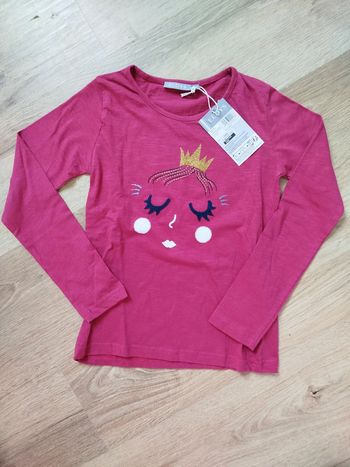 Tee shirt rose à manches longues fille 10 ans neuf