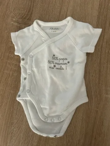 Bodies manche courte taille 1 mois