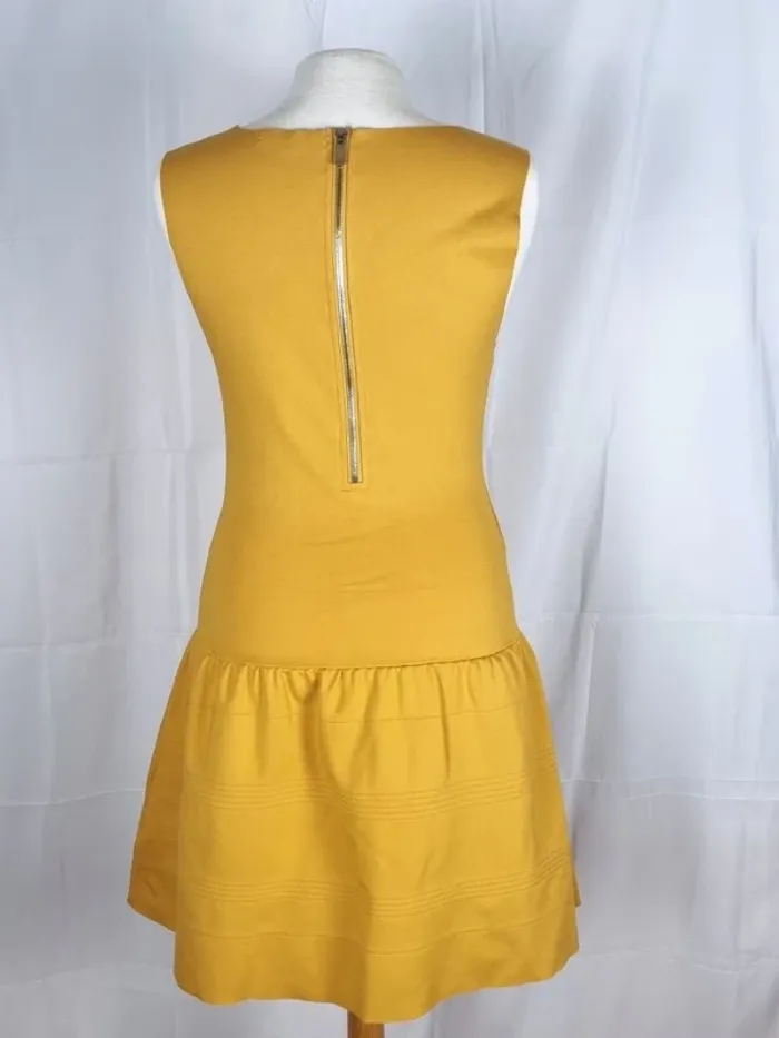 Maje Robe Madison Moutarde sans manche T2/38/M taille petit - photo numéro 6