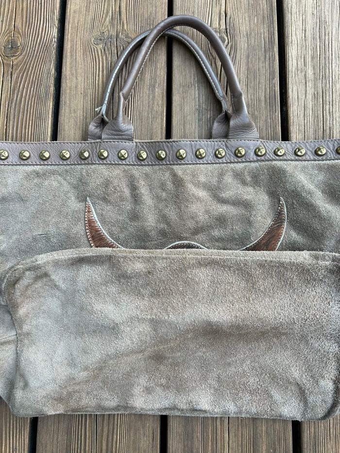 Sac cuir retourné tête de buffle - photo numéro 5