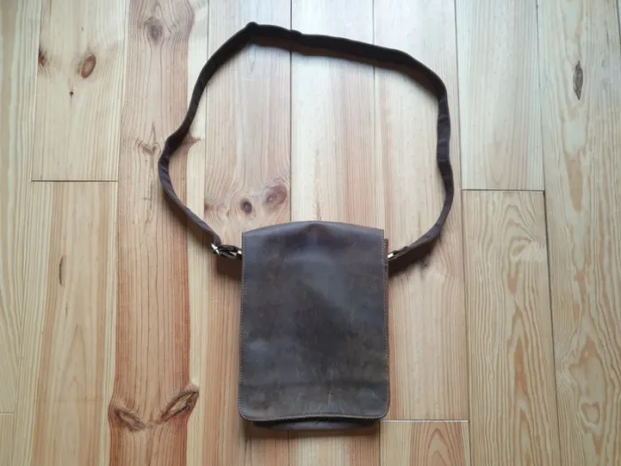 Sacoche en cuir marron